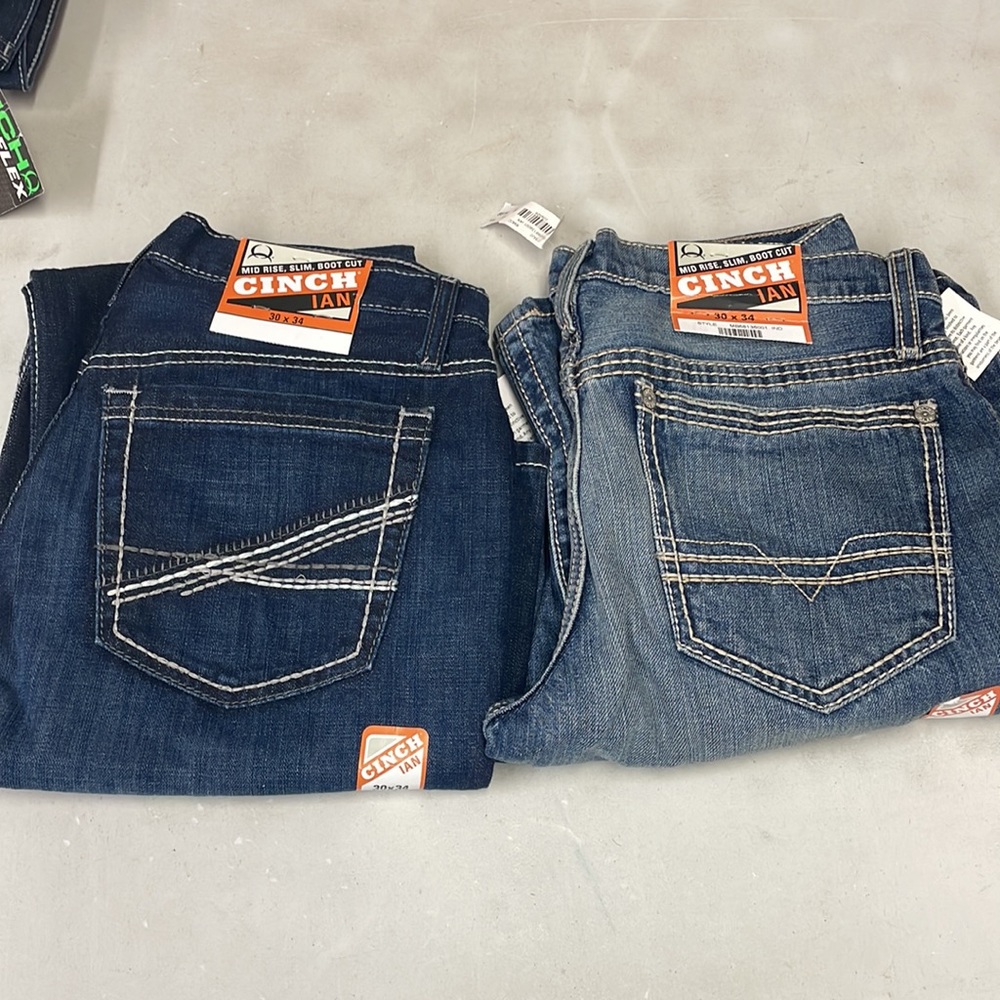 2 pair of mens cinch jeans nwt 30 x 34